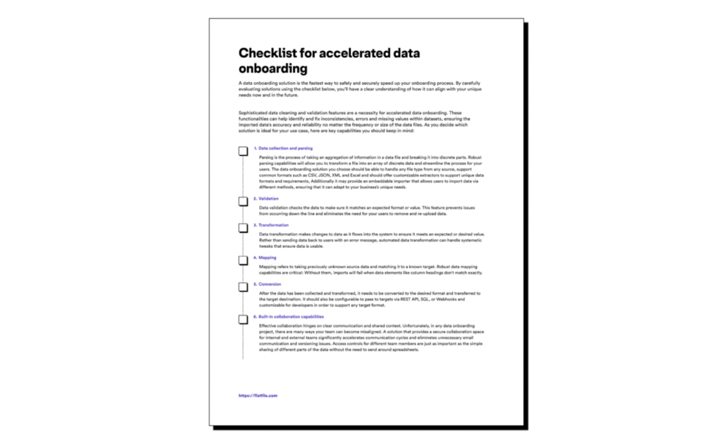 Checklist for accelerated data&nbsp;onboarding